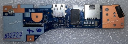 Power switch, USB, RJ-45 & SD-Card board Lenovo ThinkPad E480, E485 (EE480 NS-B421 Rev:1.0, 01LW175, 02DL621)