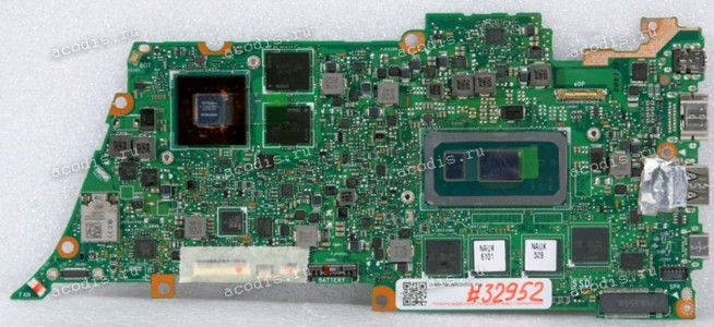 MB Asus UX433FN MB._8G/I5-8265U/AS (V2G)(AC(2*2)+BT)(UPDATE) (90NB0JQ0-R00012) UX433FN MAIN BOARD REV. 2.0 Intel SRFFX Core i5-8265U = SREJQ (W0), SREJR (W0), SRFFX (V0), SRFFY (V0), nVidia GeForce nVidia MX150 N17S-LG-A1, SEC K4E6E304EC-EGCG *4, Micron D