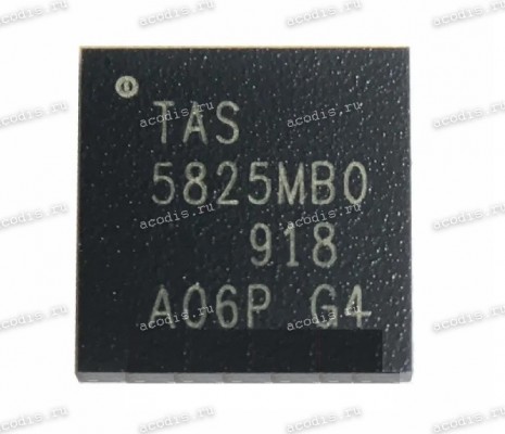 Микросхема Texas Instruments TAS5826M, SN005826M, TAS5825MRHBR VQFN (32) RHB 4.5 V to 26.4 V, 38-W Stereo, Inductor-Less, Digital Input, Closed-Loop Class-D Audio Amplifier with 192-kHz Extended Audio Processing