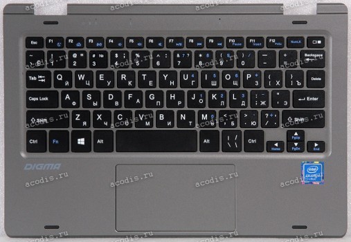 Keyboard Digma EVE 11 C421Y ES1067EW + topcase MB2455010 YXT NB93-131 SP18774 (Black/Matte/RUO) черная матовая русифицированная с серым топкейсом