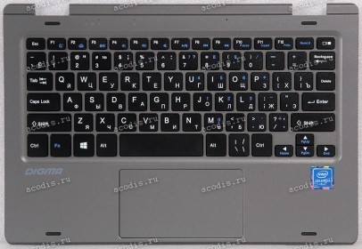 Keyboard Digma EVE 11 C421Y ES1067EW + topcase MB2455010 YXT NB93-131 SP18774 (Black/Matte/RUO) черная матовая русифицированная с серым топкейсом