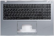 Keyboard Digma Pro Fortis M DN15P3-8CXN01 + topcase (V630BA US) SP23783, SP23817 (Black/Silver/Matte/RUO/LED) черная матовая русифицированная с серебристым топкейсом с подсветкой