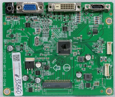 Mainboard Asus LMT 23,6" 1920x1080 VS247HR MN BRD(TPVK4870) TPV 756GQFCB0US006 (04020-00024400, 715G5870-M01-B03-004M, CBPRFV3USQ3) Chips NT68773HUMFG, RT8290A, APA2176A