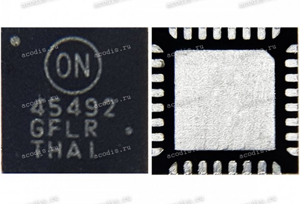 Микросхема ON Semiconductor NCP45492XMNTWG, 45492 QFN32 4x4 CASE 485CD 26V, 4-Channel Voltage Bus and 4-Channel High-Side Current Shunt Monitor