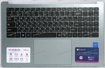 Keyboard Irbis NB266 черная с темно-серебрстым топкейсом, русифицировнная +Topcase, б/у