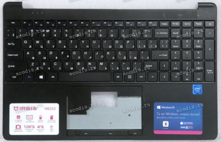 Keyboard Irbis NB263 черная с черным топкейсом, русифицировнная +Topcase, б/у