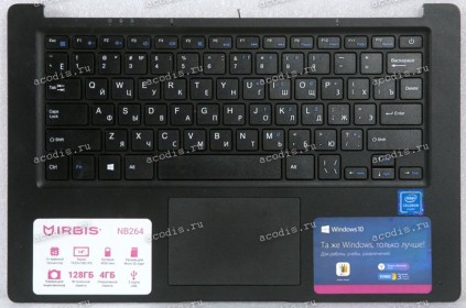 Keyboard Irbis NB264 черная с черным топкейсом, русифицировнная +Topcase, б/у