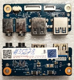 USB & Audio board Clevo W670SRQ, DNS W650SH,  W655SF, 0801186, GigaByte P15F, Q2556, Q2756, iRU W670SH (2ZR13-01104-C40S, 6-71-W6508-D05, E114139)