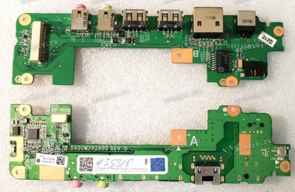 DC Jack board & USB & Audio & RJ-45 & Power botton Gigabyte Q1000C, Positivo Mobo 4000 Totel, 4010, 4020, 4040, N450, Haier X208, CASPER UW2 (2ZR09-02102-Q00S) DA0UW2PI6D0 REV: D Chips Atheros 8132W-AL1E