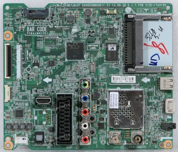 Mainboard LG 32LB5**V, 32LB561V, 32LB565V (EBU62356106, 522L005X-0004, LC43B / LD43B / LB43T EAX65388006(1.0), EBL661400501 TDJM-G101D 1409C15112, 4D2L00JQ-0005)