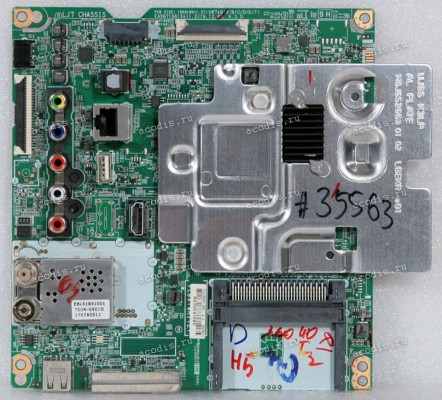 Mainboard LG 65UJ620V (EBT65035612, 165X183(1.2T) U#74Q (#: B/C/D/E/T) EAX67166104(1.0), EBL61841001 TDJN-G501D, 702L00DM-0001, RS70C41EBV)