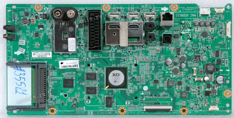 Mainboard LG 27MT55S (EBR78619901, EBU62442601, EBU62442602, LD46E EAX65648903(1.1), EBT62983401, GTM4930-02042, 49PRAM0T-0006, GB49U040BZ, EBL61240503-TDSQ-G601D(B), GB49U040H5, 49PRAM14-000E, GB45M104NU) Chip LG XD ENGINE LGE2122-BTAH