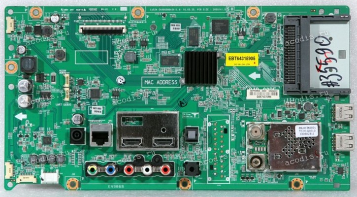 Mainboard LG 28MT48S (EBT64315905, EBU63524922, LU52A EAX66586404(1.0), EBL61560001 TDJM-G301D, 68PRAM04-0002, 6134202 0380 A384)