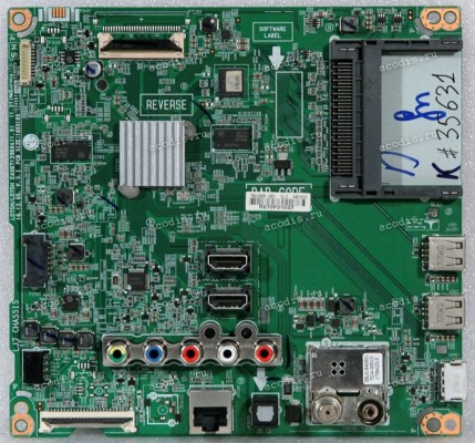 Mainboard LG 43LJ610V (EBT64618121, LD75M/LD75H EAX67129604(1.0), EBL61840901 TDJA-G501D, 7N2L000B-0001) Chips SEC K4B4G1646E-BCNB *2, DTA2010M, 100GEA