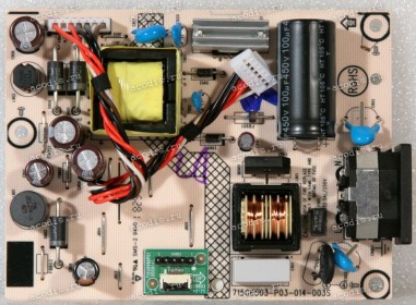 Плата БП Asus LMT VA229H POWER BOARD TPV PLPCIA571GQU6 (Asus p/n: 04020-02460300, 715G6503-P03-014-003S) Chips OZ9998MGN