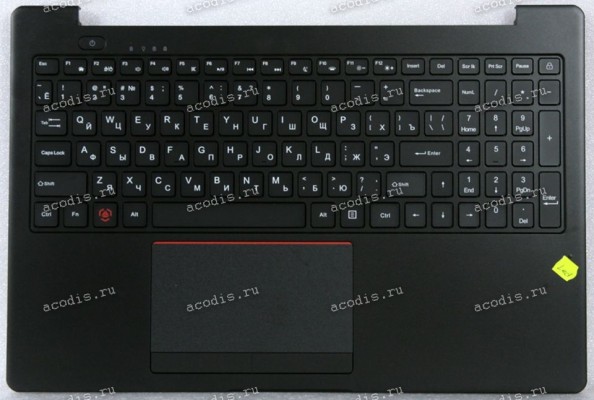 Keyboard Гравитон Н15И-ТП + topcase чёрная в чёрном топкейсе с тачпадом и колонками, с подсветкой (AMR12869-PCT1366U-X6) русифицированная original возможно так-же Гравитон Н15И-К2, ICL RAYbook Si1514, Si1512, Machenike 15, Rikor R-N-H-CPU-D-M-PSU-C, Thund