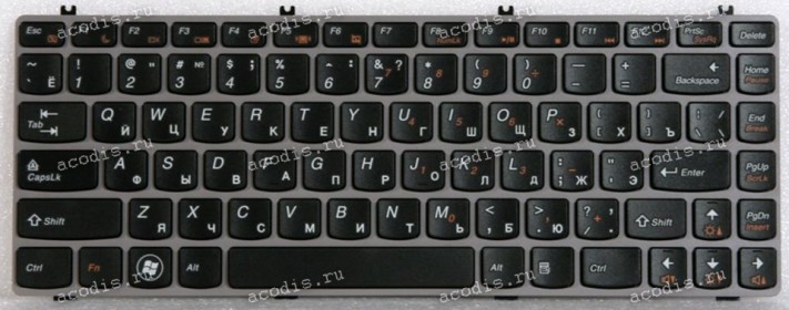 Keyboard Lenovo Y470 чёрная русифицированная (MP-10G33SU-686, 25012045, Y470-RU)