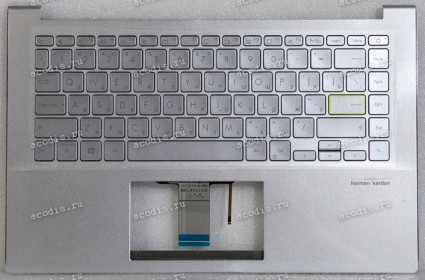 Keyboard Asus X421IA-8R серебристый русифицированный (90NB0QR1-R30RU0, 39XKSTAJNF0)+Topcase