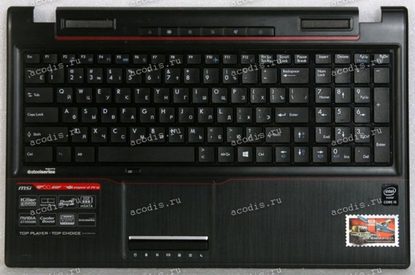 Keyboard MSI CX61, MS-16G5, MS-16GH, MSI E6205D чёрая матовая, русифицированная (BE2P-6G4C722-TF1)+Topcase Keyboard MSI CX61, MS-16G5, MS-16GH, MSI E6205D чёрая матовая, русифицированная (BE2P-6G4C722-TF1)+Topcase