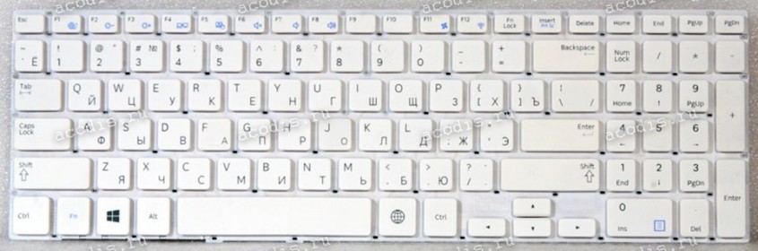 Keyboard Samsung NP370R5E белая русифицированная  (BA75-04478C)