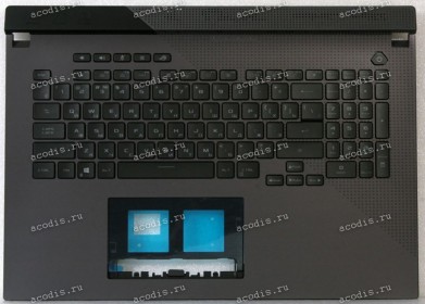 Keyboard Asus G713QM-1F чёрая матовая, русифицированная (90NR05C2-R31RU0, 13NR05C2506011-3)+Topcase