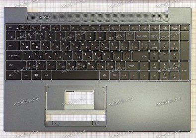 Keyboard Digma Pro Breve S DN15P5-ADXW04, DN15P3-8DXW02 + topcase (F0006-089 MB3501089 без тачпада, SP41960) (Black/Gray/Matte/RUO/LED) черная матовая русифицированная с серым топкейсом, с подсветкой