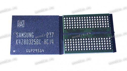 Микросхема Samsung K4Z80325BC-HC14 GDDR6 1GB (Asus p/n: 03014-00010600) GDDR6 256*32 14 1.35V FBGA180 Микросхема Samsung K4Z80325BC-HC14 GDDR6 1GB (Asus p/n: 03014-00010600) GDDR6 256*32 14 1.35V FBGA180