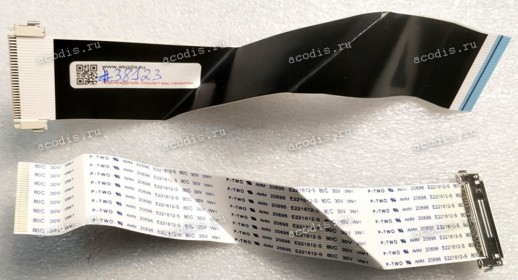 LCD LVDS FFC шлейф мониторный 30 pin обратный, шаг 1.0 mm, длина 200 mm с замком с одной стороны