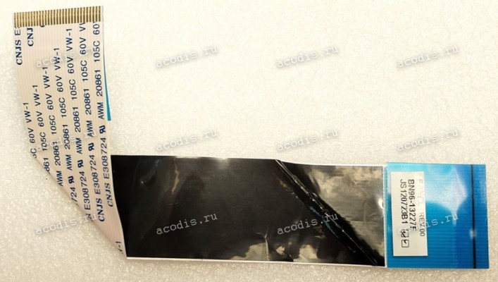 LCD LVDS FFC шлейф мониторный 30 pin прямой, шаг 1.0 mm, длина 177 mm Samsung (p/n: BN96-13227F) REV.00 без замков