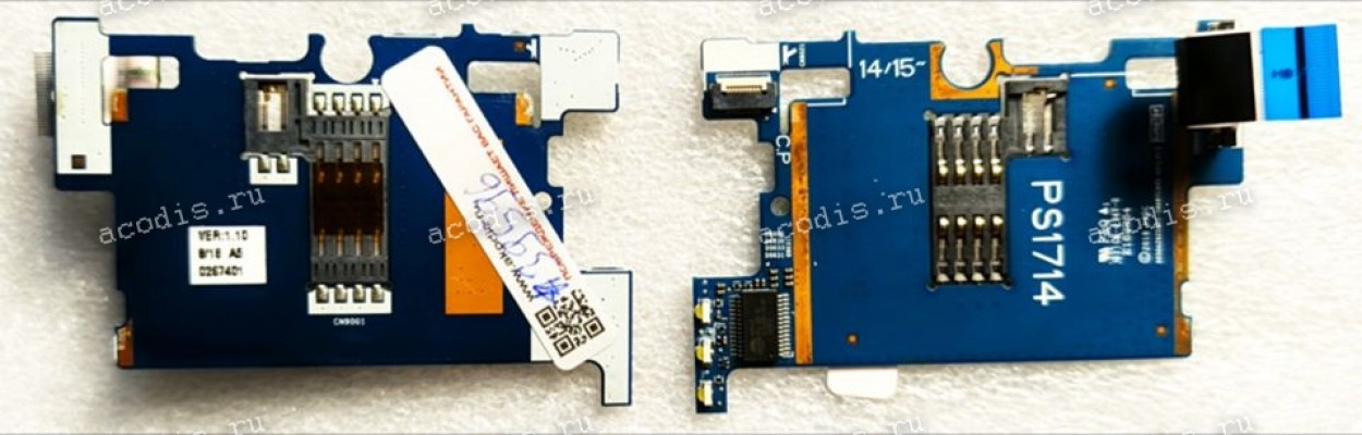Smart CardReader & PC Card Slot Small Board HP 840 850 745 G5 G6 (p/n 6050A2925801 VER:1.10) & Cable - устройство чтения смарт-карт, слот для ПК