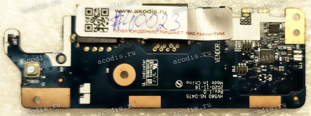 USB & Power Button Board Lenovo V15 G2-ITL (p/n: HV560 NS-D475 Rev:1.0)
