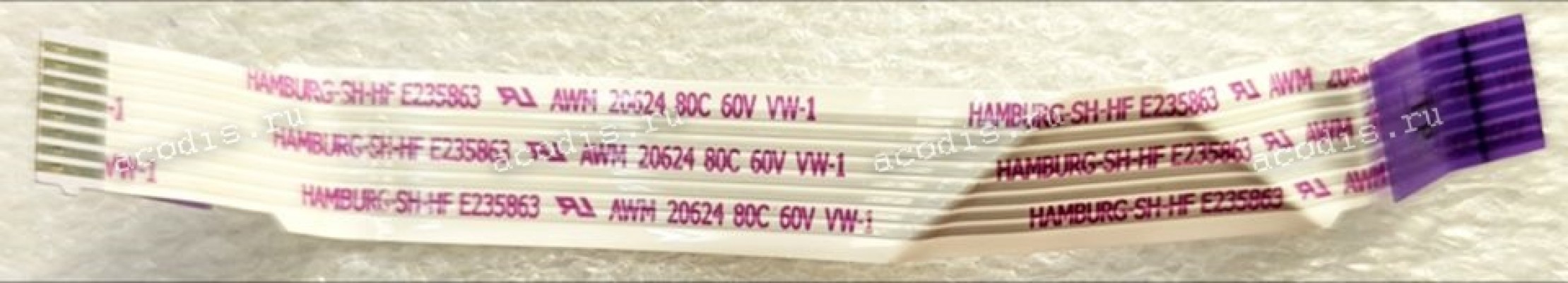 FFC шлейф 8 pin обратный, шаг 1.0 mm, длина 108 mm (Vegas14 450.09W08.0011) FFC шлейф 8 pin обратный, шаг 1.0 mm, длина 108 mm (Vegas14 450.09W08.0011)