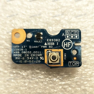 Power Button Board HP 17-x, 17-y, 17-e, 17-x020nr 17.3" (p/n OPP 17" Dinner 448.08E02.0011, 15916-1)