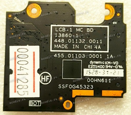 SD CardReader Board Lenovo Thinkpad Yoga 14  (p/n 448.01132.0011, 13860-1 LCB-1 MC BD)