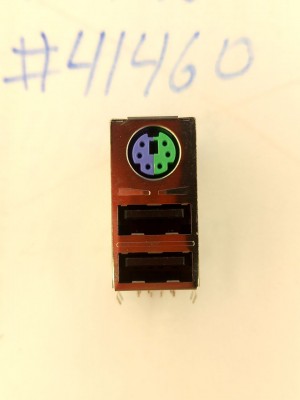 Combo connector AsusJACK MINI DIN/USBX2 R/A GR/PU (p/n12G142011147) LOTES ABA-USB-017-K09