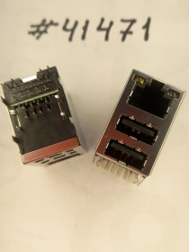 Combo connector Asus JACK USB/LAN,W/LED,GIGA,W/TRA (p/n12G142833221) SPEEDTECH P25B158MP9R9