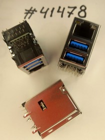 Combo connector Asus COMBO LAN+2USB3.0 32P G/F TRA (p/n12014-00660900) FOXCONN JFM38U1M-B3VT-4F