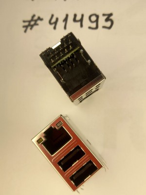 Combo connector Asus JACK USB/LAN,W/LED,GIGA,W/TRA (p/n12G14201322F) FOXCONN JFM38U1M-21GS-4F