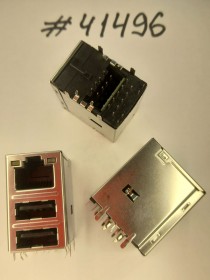 Combo connector Asus JACK USB/LAN G/F LED GIGA TRA (p/n12014-00062100) FOXCONN JFM38U1M-F1GR-4F