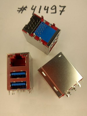 Combo connector Asus COMBO LAN+2USB3 30P G/F WO/TRA (p/n12014-00830000) SPEEDTECH RUJ4JB-46B1-4CA-0R