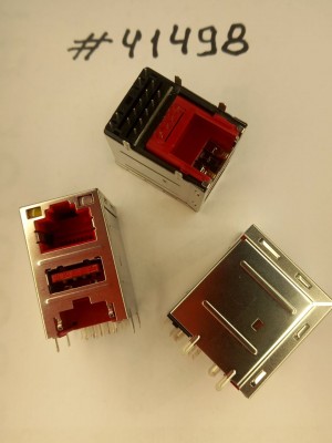 Combo connector Asus COMBO LAN+USB3.1 23P 30U RED (p/n12014-00800100) LOTES AJKM0013-K002C10 (H-R)