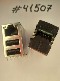 Combo connector Asus JACK USB/LAN,W/LED,10/100,TRA (p/n12G14233322Y) FOXCONN JFM24U11-21C3-4F