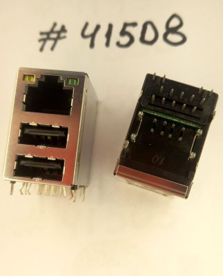 Combo connector Asus JACK USB/LAN,W/LED,10/100,TRA (p/n12G142033237) SPEEDTECH P25-157-P1Z6 <G>