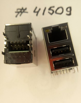 Combo connector Asus JACK USB/LAN,W/LED,GIGA,W/TRA (p/n12G14201322A) FOXCONN JFM38U1M-21GB-4F
