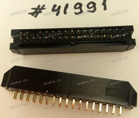 Разъём IDC IDC-34MS 2.54mm 2X17P S/T,K5,BLACK (Asus p/n: 12G07130034K) PINREX 51T-80-34GB05
