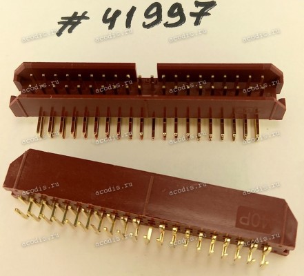 Разъём IDC IDC-40MR 2.54mm 2X20P R/A K20 RED (Asus p/n: 12G07140040M) JVE 23D6960-40D15R-01G-V20-01G