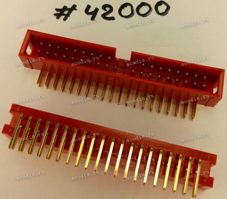 Разъём IDC IDC-40MR 2.54mm 2X20P R/A K20 RED (Asus p/n: 12G07140040A) PINREX 511-90-40GR01