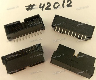 Разъём IDC IDC-20MR 2.54mm 2X10P G/F 2.0 K20 R/A (Asus p/n: 12007-00015600) LOTES ABA-USB-077-K01 BLK/U