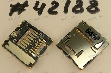 Разъём MICRO SD SOCKET 8P 1.29H R/A SMT (Asus p/n: 12023-00021800) ALPS SCHA4B0100