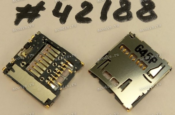 Разъём MICRO SD SOCKET 8P 1.29H R/A SMT (Asus p/n: 12023-00021800) ALPS SCHA4B0100